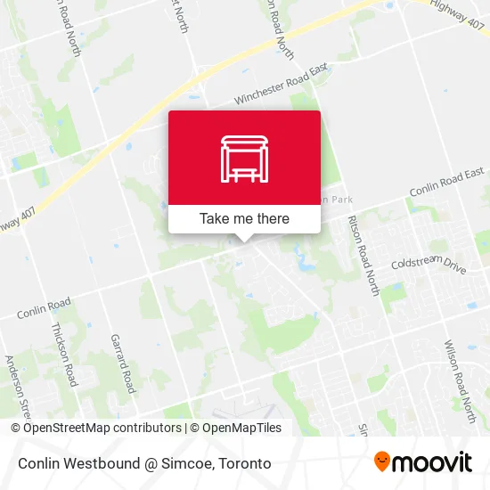 Conlin Westbound @ Simcoe map
