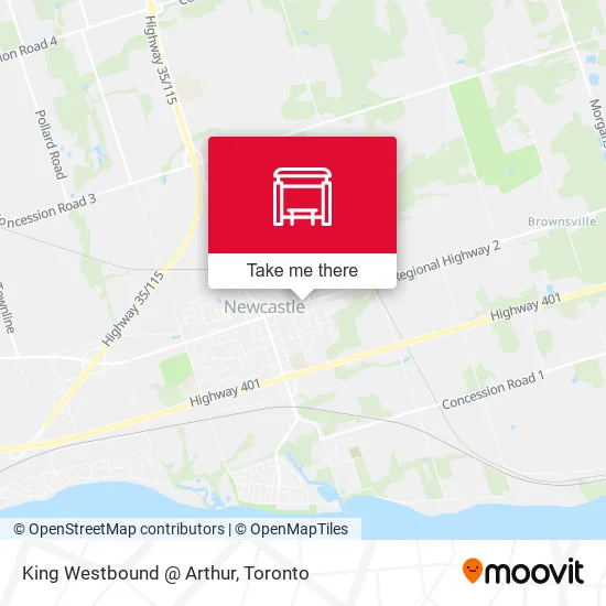 King Westbound @ Arthur map