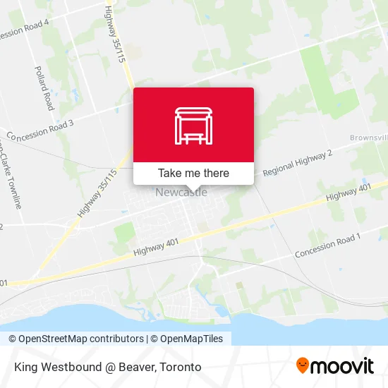 King Westbound @ Beaver map