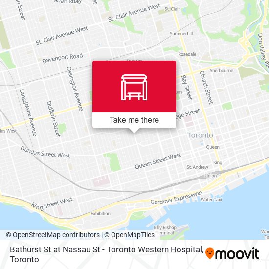 Bathurst St at Nassau St - Toronto Western Hospital map