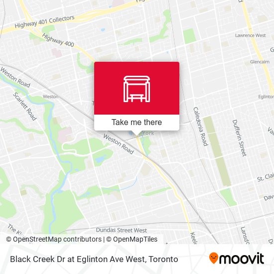Black Creek Dr at Eglinton Ave West map