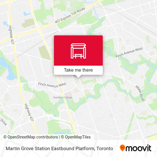 Martin Grove Station Eastbound Platform map