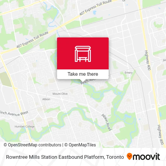 Rowntree Mills Station Eastbound Platform map