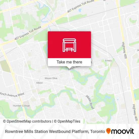 Rowntree Mills Station Westbound Platform map