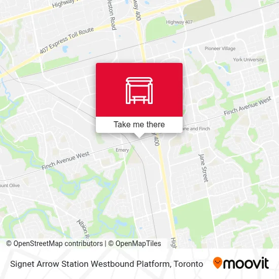 Signet Arrow Station Westbound Platform map