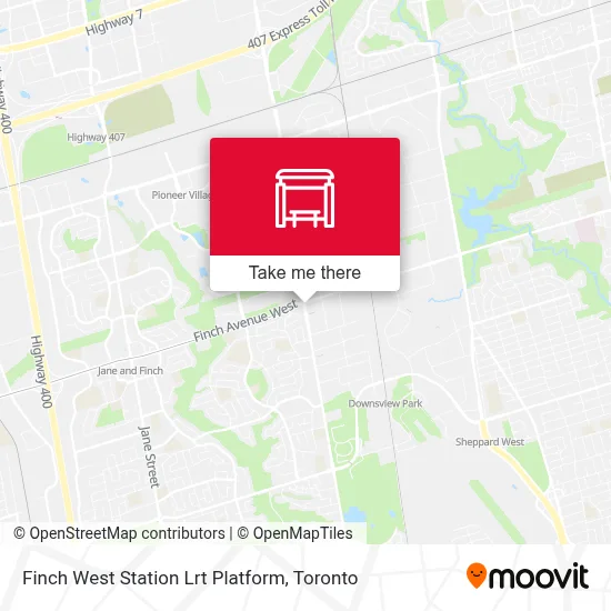 Finch West Station Lrt Platform map