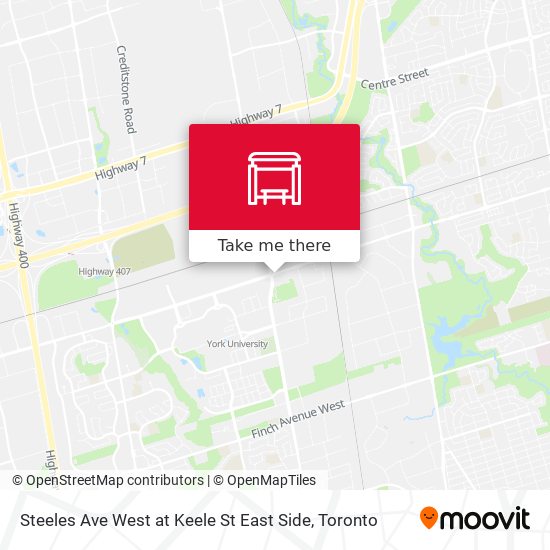 Steeles Ave West at Keele St East Side map