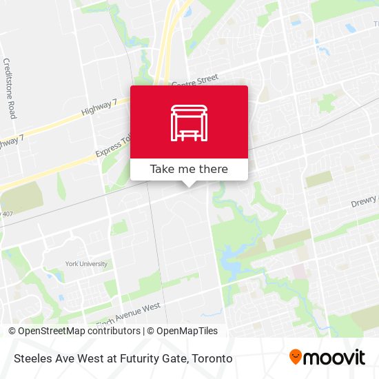 Steeles Ave West at Futurity Gate map