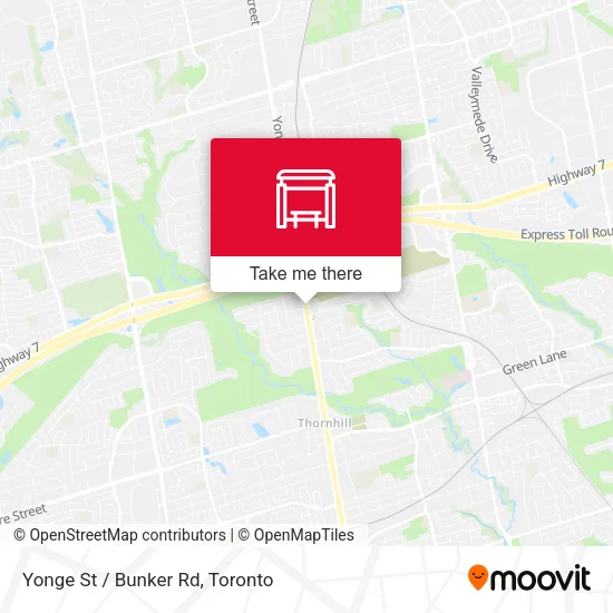 Yonge St / Bunker Rd map