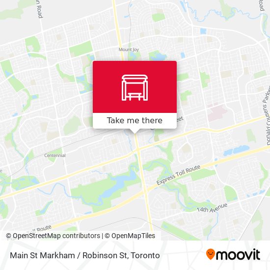 Main St Markham / Robinson St map