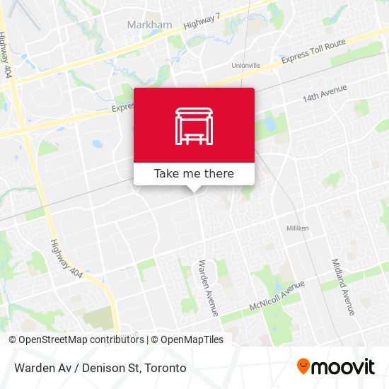 Warden Av / Denison St map