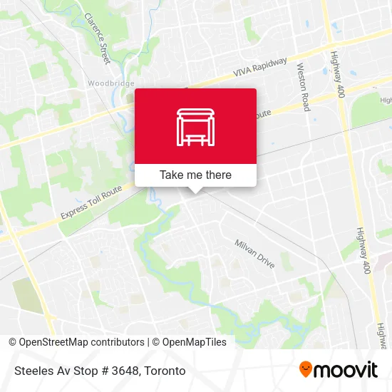 Steeles Av Stop # 3648 map