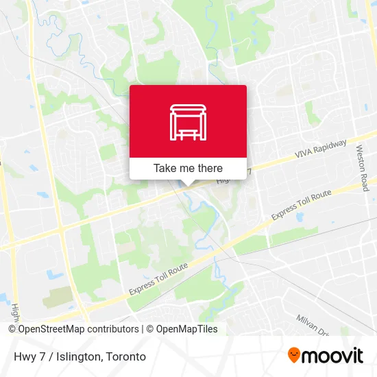 Hwy 7 / Islington map