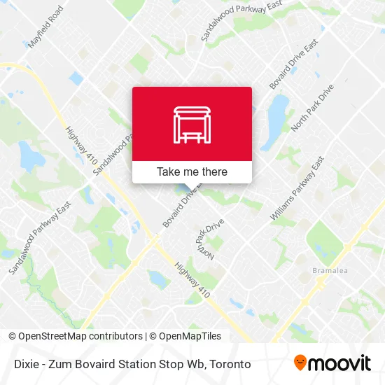 Dixie - Zum Bovaird Station Stop Wb map