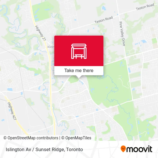 Islington Av / Sunset Ridge map