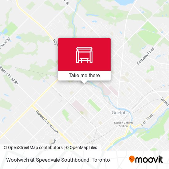 Woolwich at Speedvale Southbound map