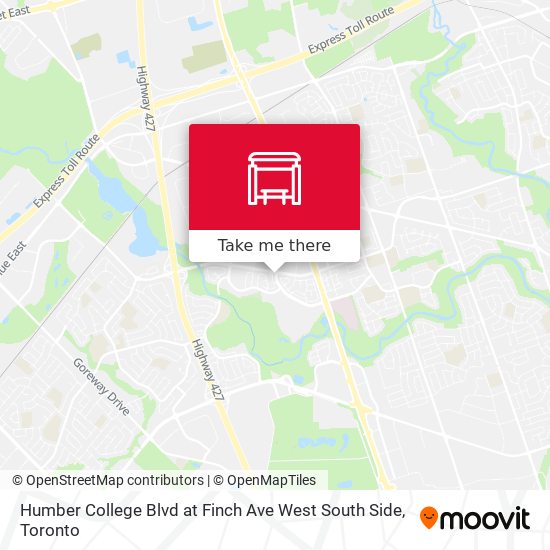 Humber College Blvd at Finch Ave West South Side map