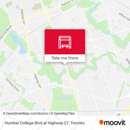 Humber College Blvd at Highway 27 map
