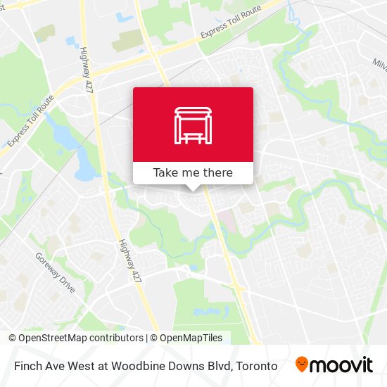 Finch Ave West at Woodbine Downs Blvd map