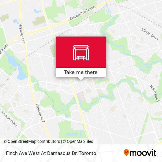 Finch Ave West At Damascus Dr map