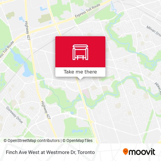 Finch Ave West at Westmore Dr map