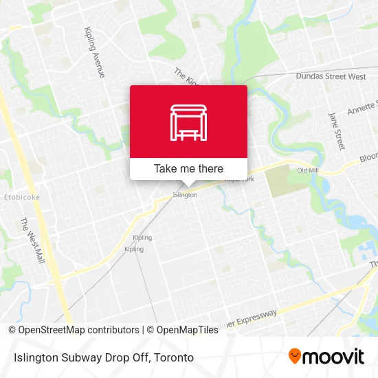 Islington Subway Drop Off map