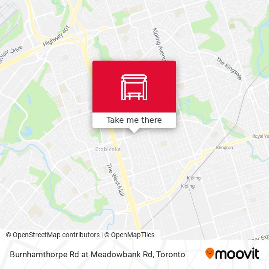 Burnhamthorpe Rd at Meadowbank Rd map
