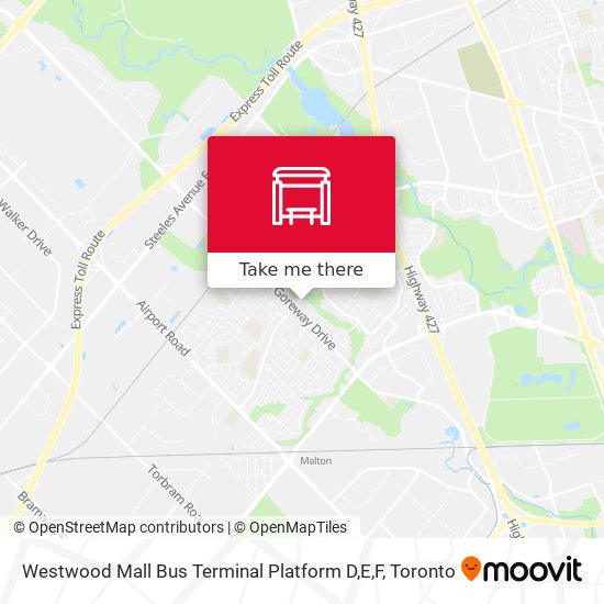 Westwood Mall Bus Terminal Platform D,E,F map