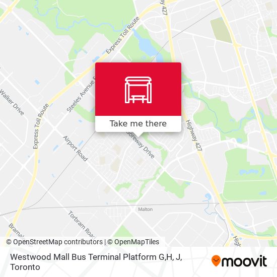 Westwood Mall Bus Terminal Platform G,H, J map