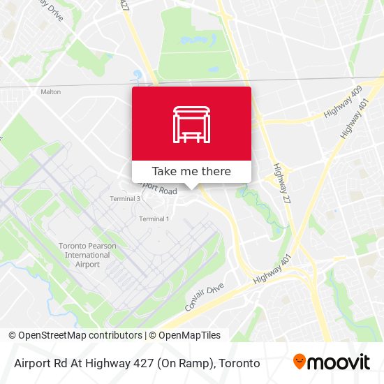 Airport Rd At Highway 427 (On Ramp) map