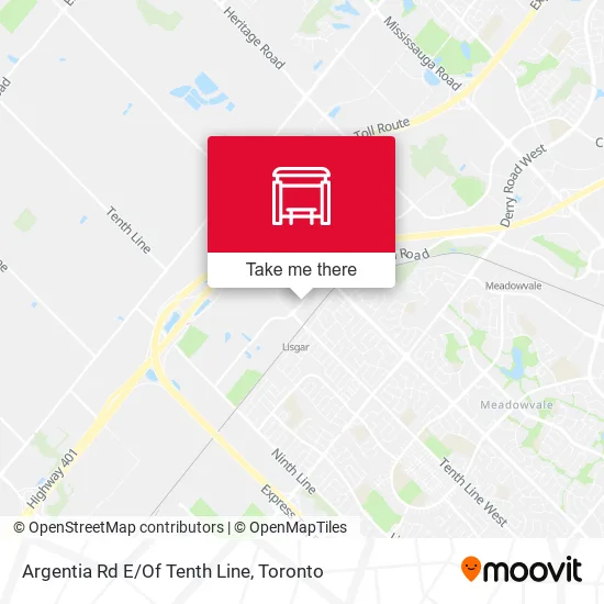 Argentia Rd E/Of Tenth Line map
