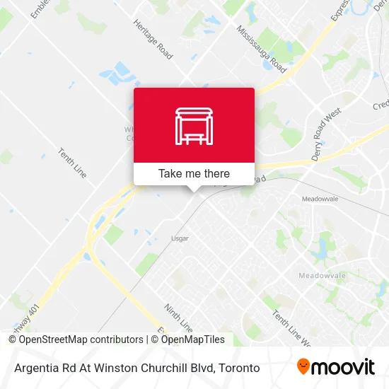 Argentia Rd At Winston Churchill Blvd map