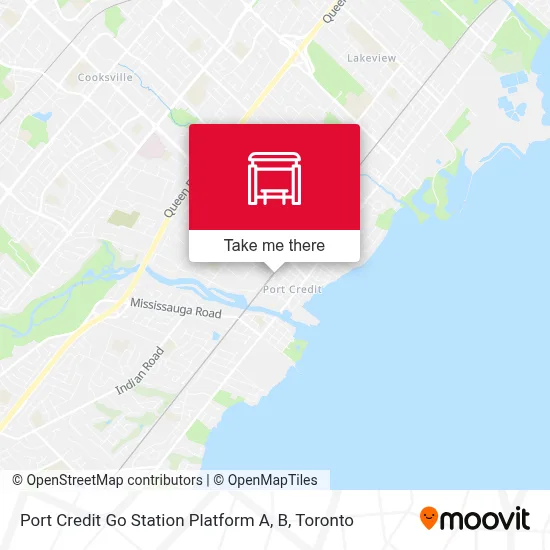 Port Credit Go Station Platform A, B map