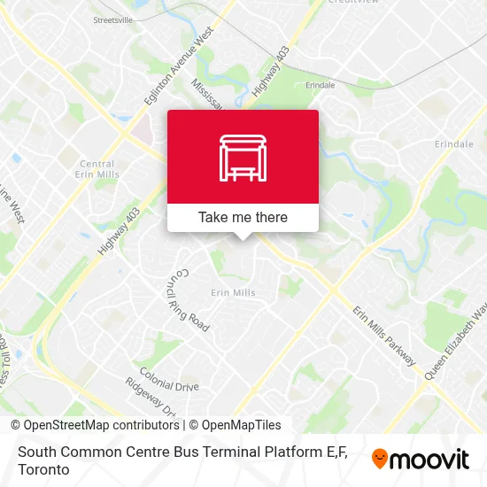 South Common Centre Bus Terminal Platform E,F map