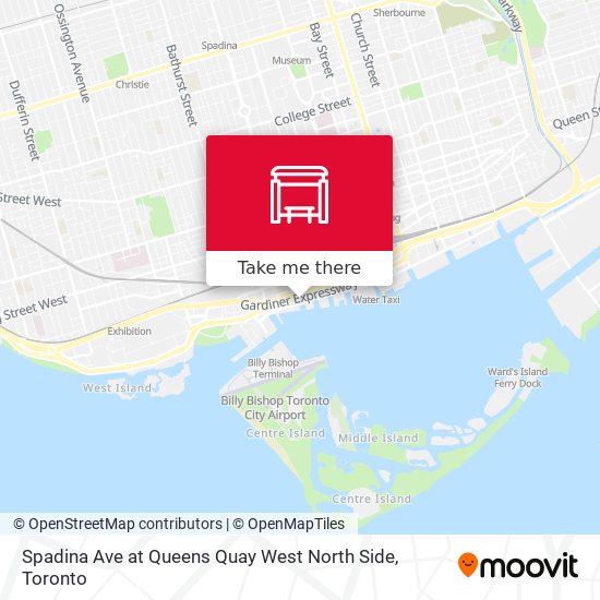 Spadina Ave at Queens Quay West North Side map