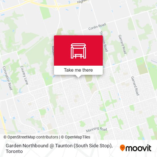 Garden Northbound @ Taunton (South Side Stop) map