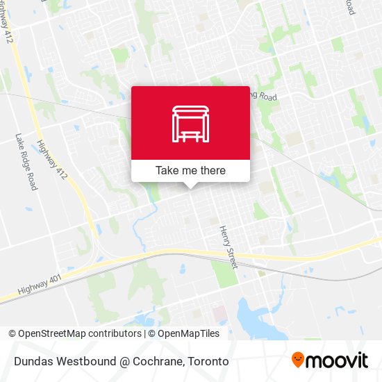 Dundas Westbound @ Cochrane map