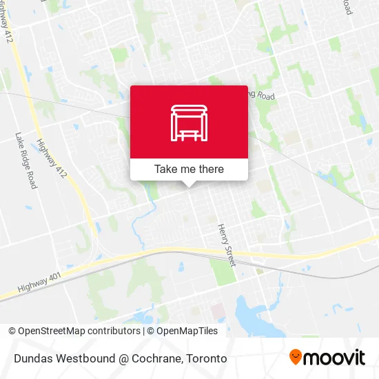 Dundas Westbound @ Cochrane map