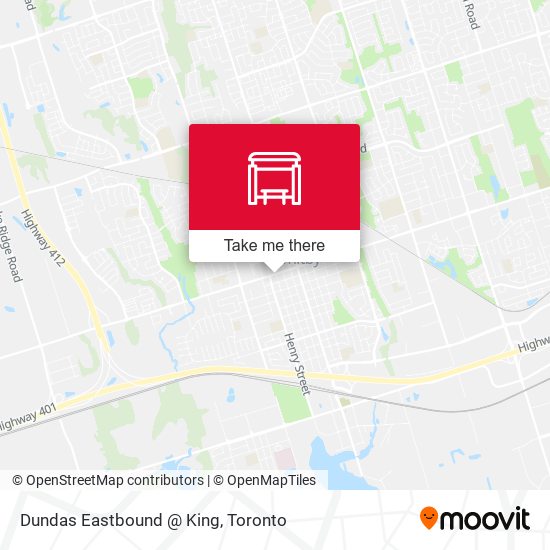 Dundas Eastbound @ King map