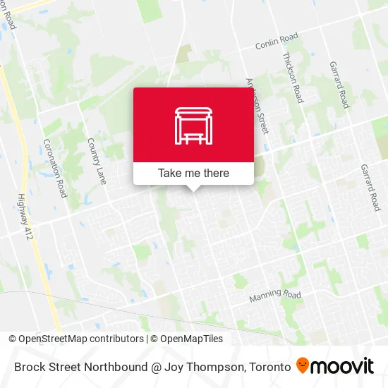Brock Street Northbound @ Joy Thompson map