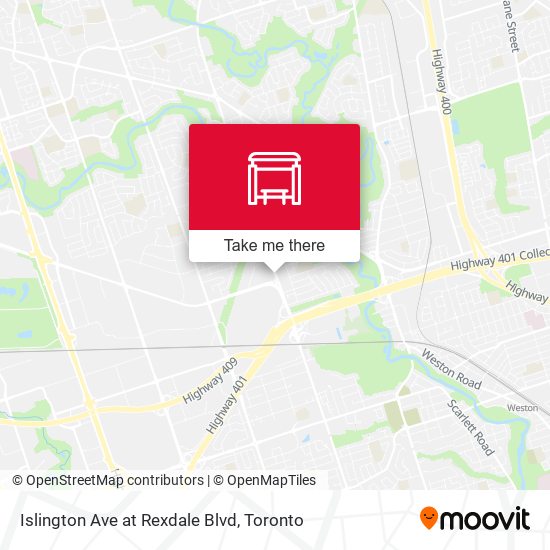 Islington Ave at Rexdale Blvd map