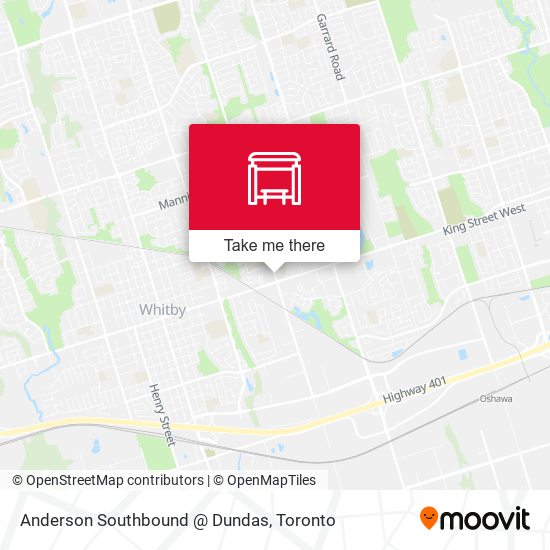 Anderson Southbound @ Dundas map