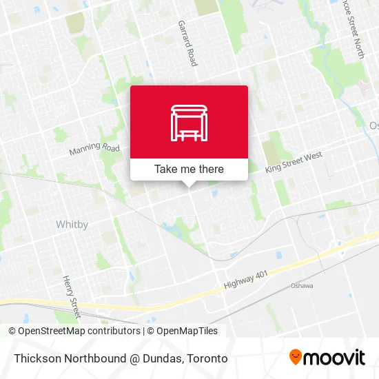 Thickson Northbound @ Dundas map