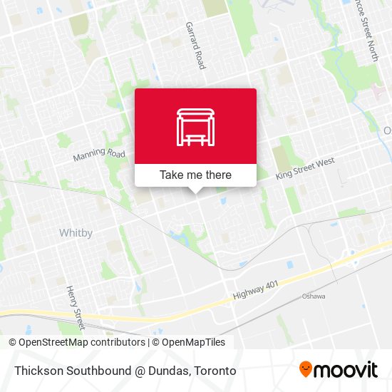 Thickson Southbound @ Dundas map