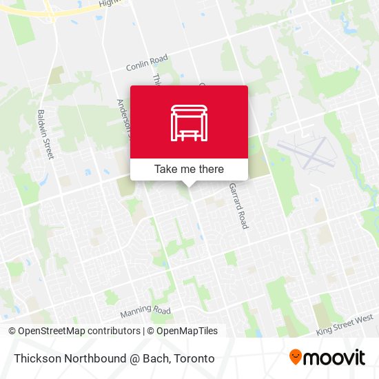 Thickson Northbound @ Bach map