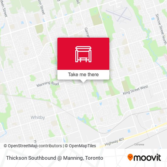 Thickson Southbound @ Manning map