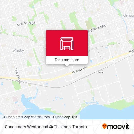 Consumers Westbound @ Thickson map
