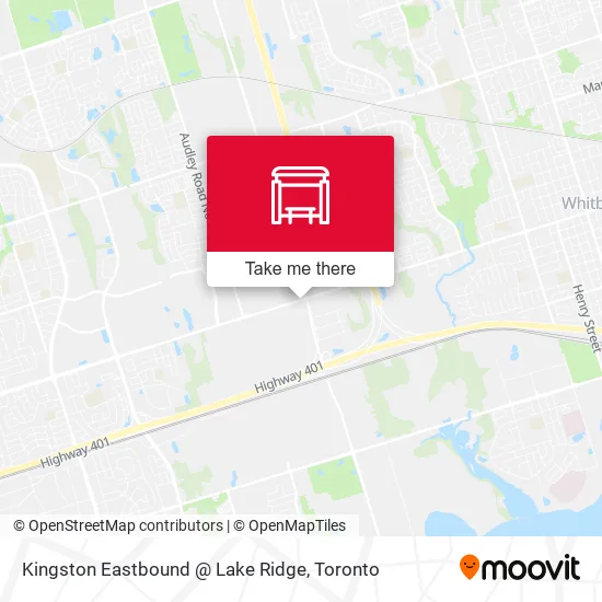 Kingston Eastbound @ Lake Ridge map