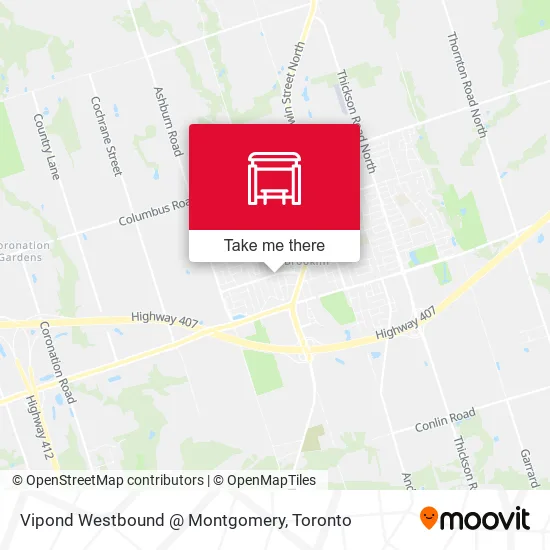 Vipond Westbound @ Montgomery map