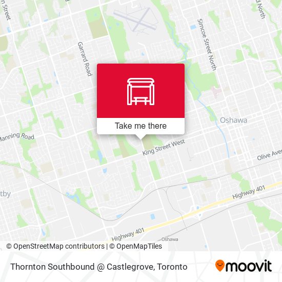 Thornton Southbound @ Castlegrove map